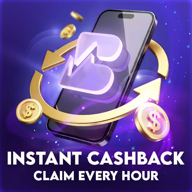 Mobile app on smartphone with instant cashback claimable every hour