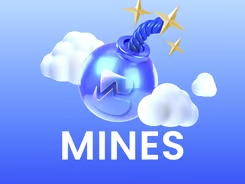 Mines instant game with bomb on clouds