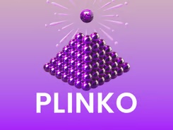 Plinko game with purple pyramid of pegs